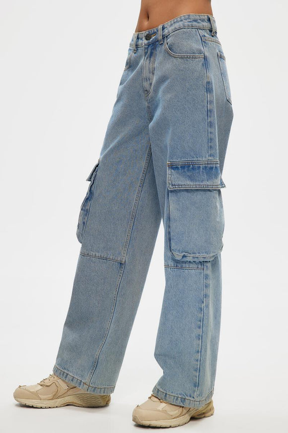 KUWALLA Low Rise Cargo Denim