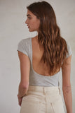 BY TOGETHER Gina Ribbed Open Back Bodysuit