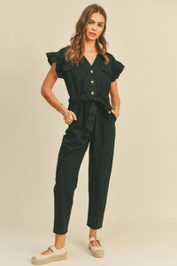 MIOU MUSE Ruffle Sleeve Jumpsuit