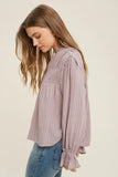 MIOU MUSE Lavender Textured Blouse